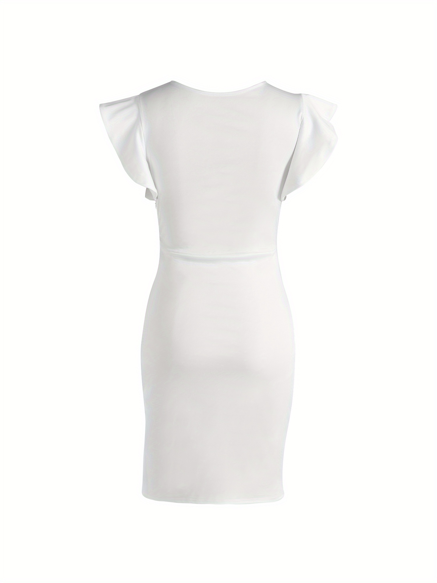 women close fitting cap sleeve dress solid color deep v neck - Temu