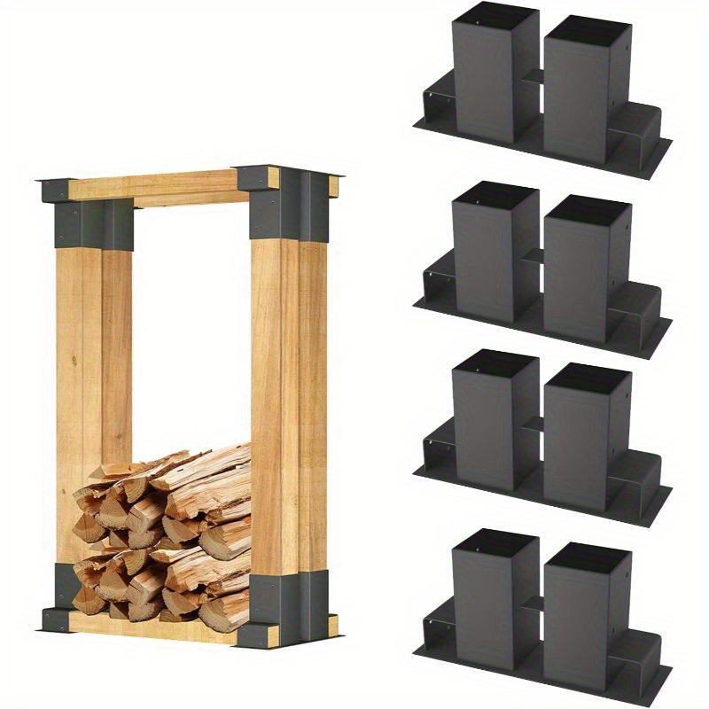 

Wood Stacking Aid Sturdy Stacking Aid For Firewood Set Of 4 Wood Stacking Holders For Firewood Firewood Rack Firewood Rack For Indoor And Outdoor Use