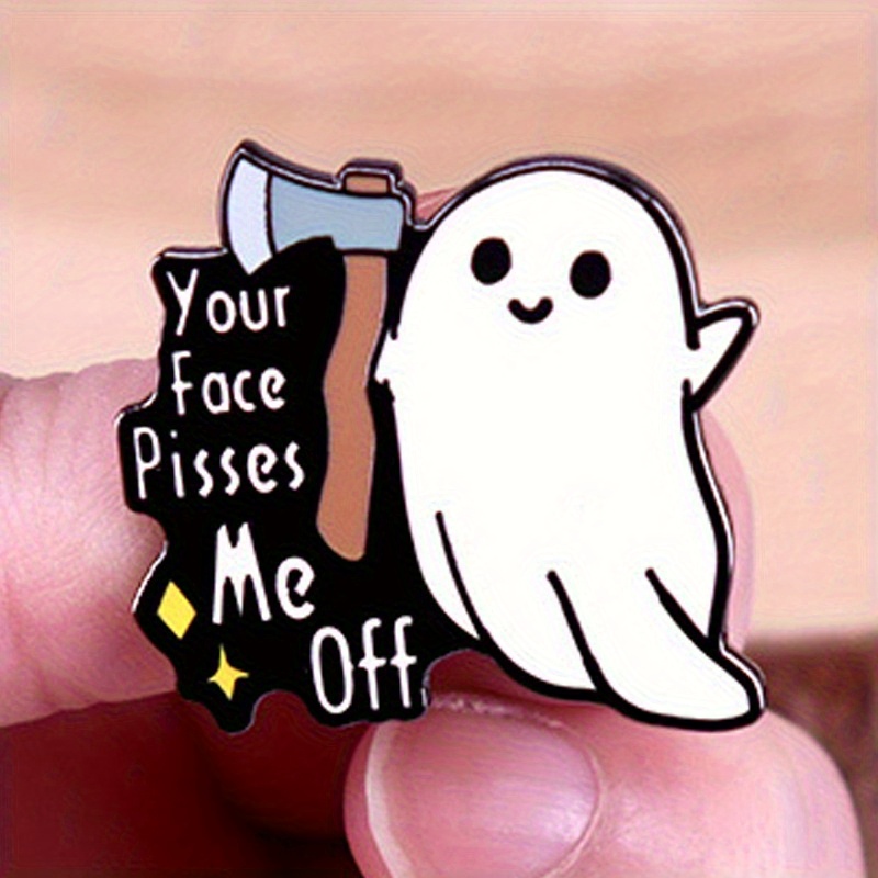 

Funny 'your Face Pisses Me Off' Axe Enamel Pin - Vintage Style Brooch For Clothing & Backpacks