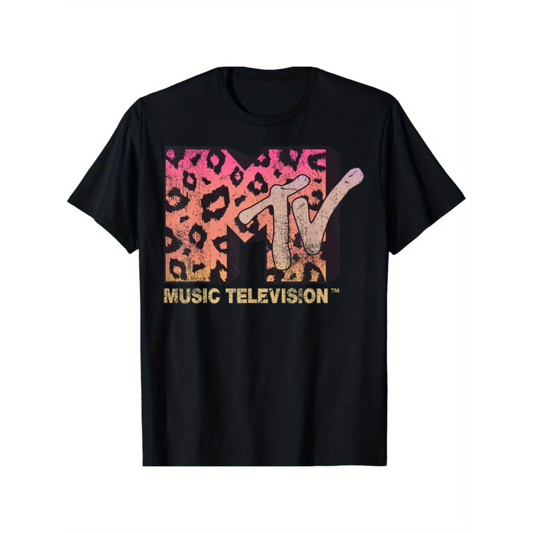 

Mtv Leopard Print Gradient Logo T-shirt