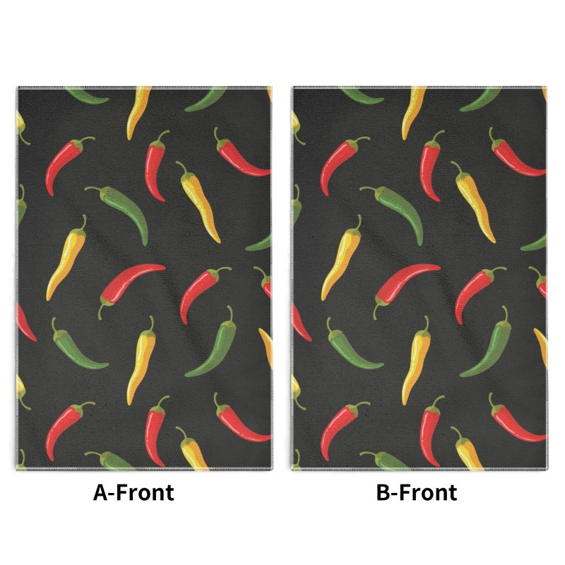 

Contemporary Chili Pepper Pattern Kitchen Towels - 2 Set, 18x26 Inch, Super Soft, Machine Washable, Strong Absorbency, Woven Polyester Dish Cloths For Oil Stains, Space-themed Oblong Dish Towels