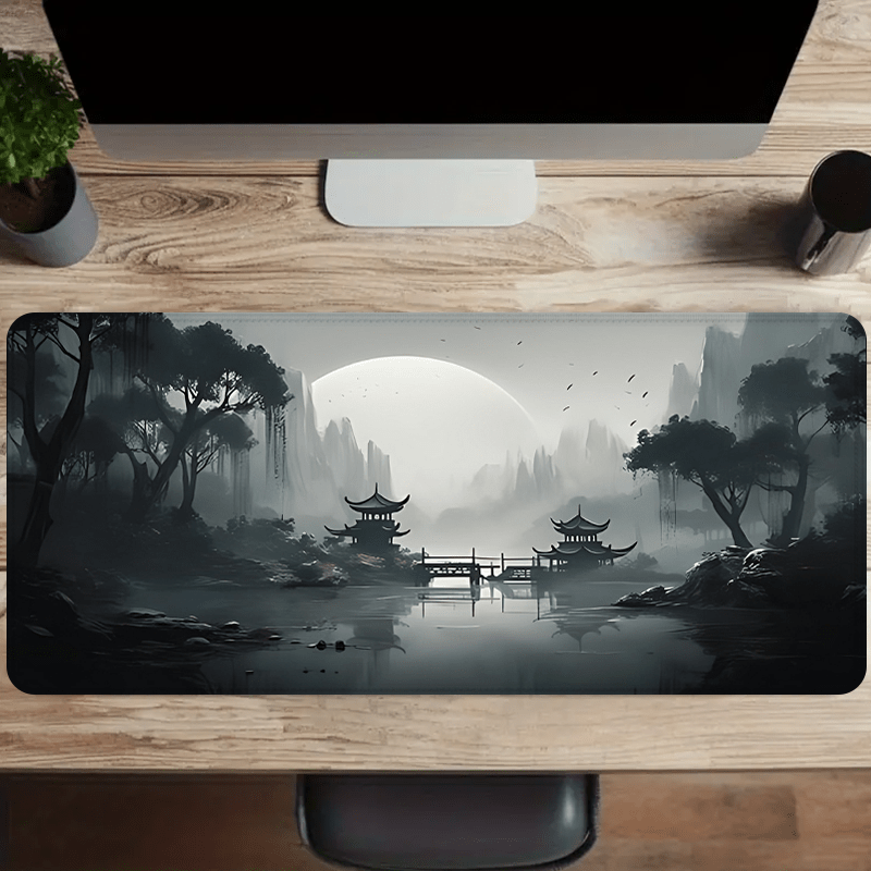 

Xxl Japanese Pagoda Mouse Pad - Design, Non-slip Rubber Base, For Durability, For Effortless Movement - Perfect Gaming & Office Accessory