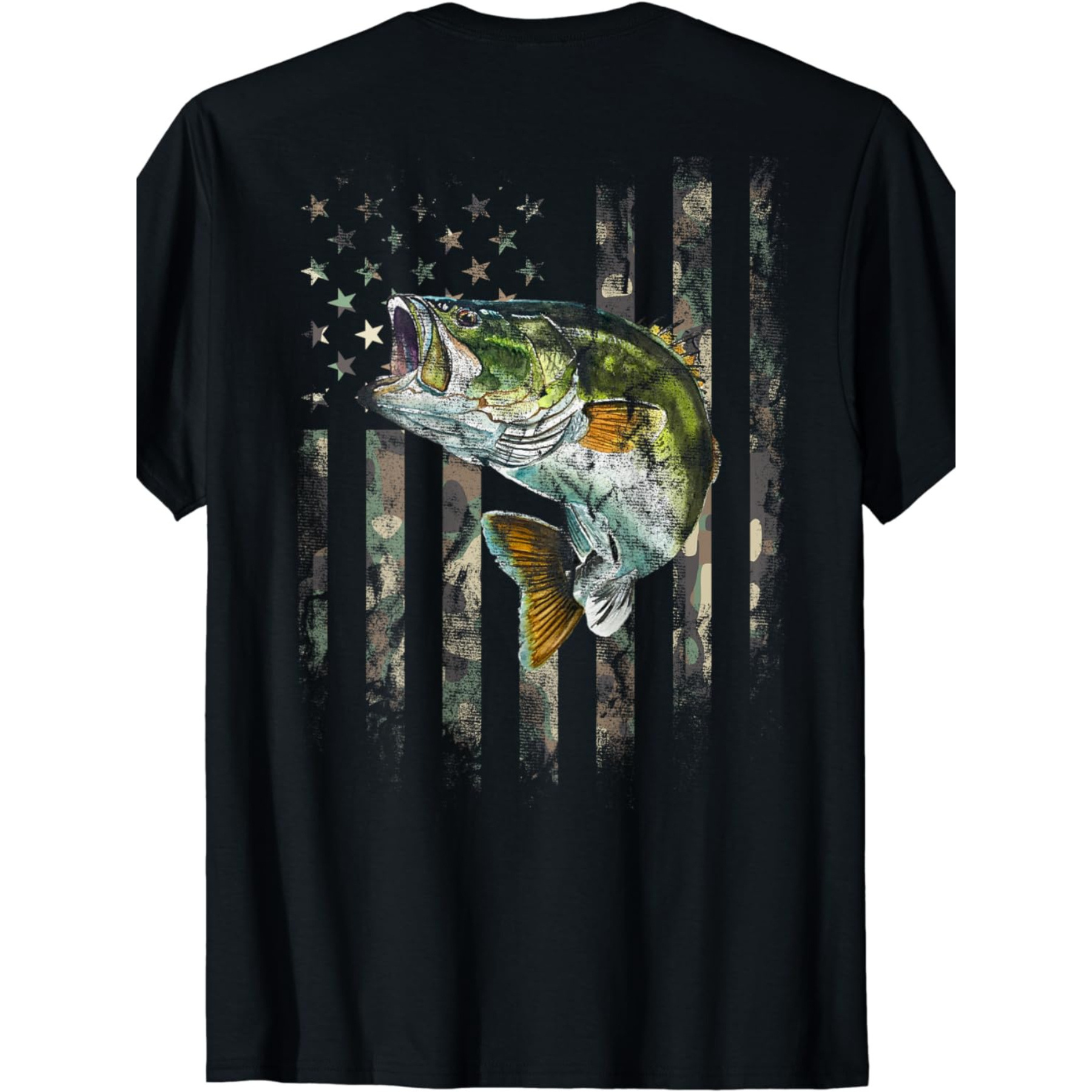 

American Flag (back Printing) Camouflage Weever Fishing T-shirt