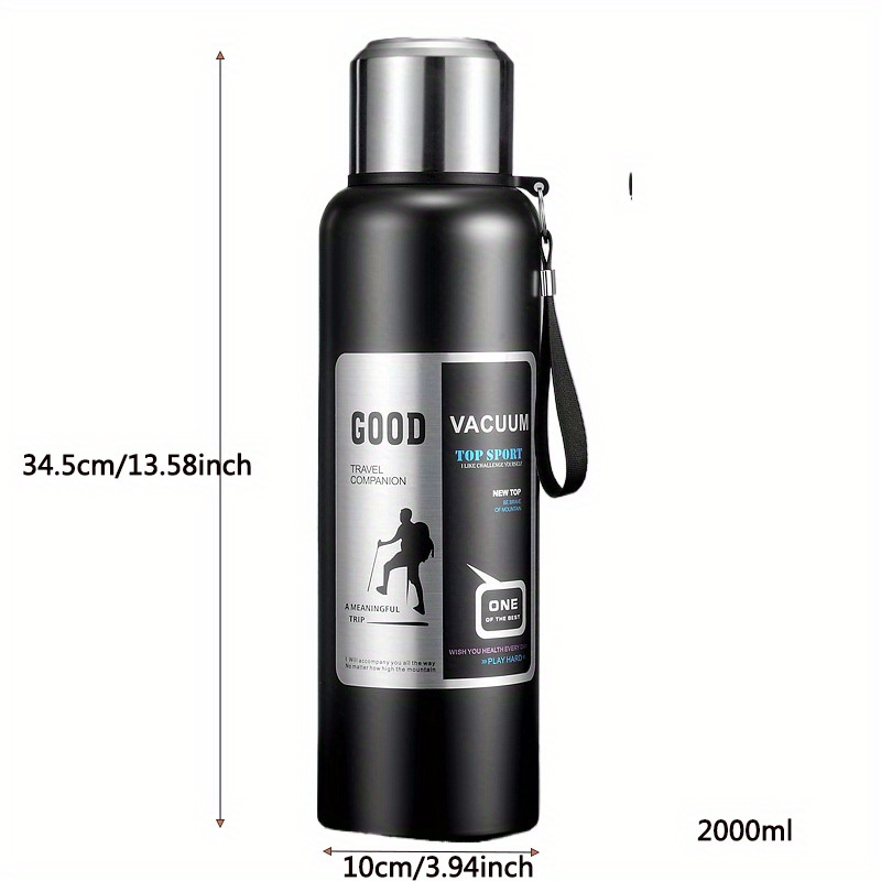 stainless steel large capacity insulated   outdoor water bottle stainless steel insulated bottle large capacity outdoor sports water bottle with handle full steel kettle tea and water separating cup water bottle