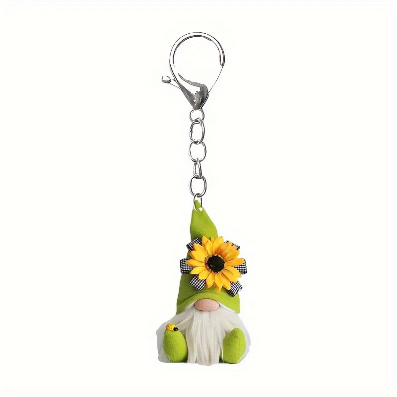 

1pc Keychain With Sunflower - Acrylic & Alloy, Cute Cartoon Design, Lobster Clasp, Ideal For Backpacks & Decoration, Gift For Women