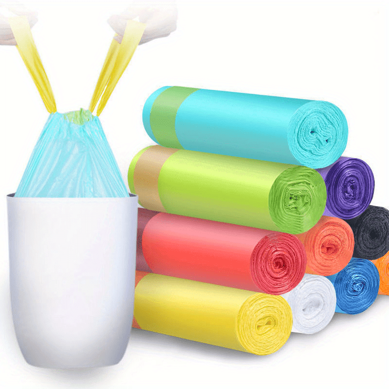 

Extra Drawstring Trash Bags - , Self-sealing Disposable Garbage Liners For Kitchen, Bedroom, Bathroom & Living Room Cleaning - Outdoor Use