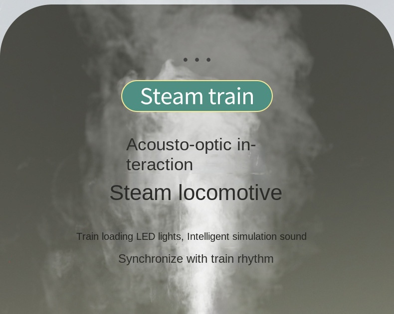 Vintage Train Set Steam Locomotives Wagons and Tracks Electric Rechargeable Train Toys with 3 Smokes Horns and Lights Christmas Toys for Children Over 3 4 5 6 7