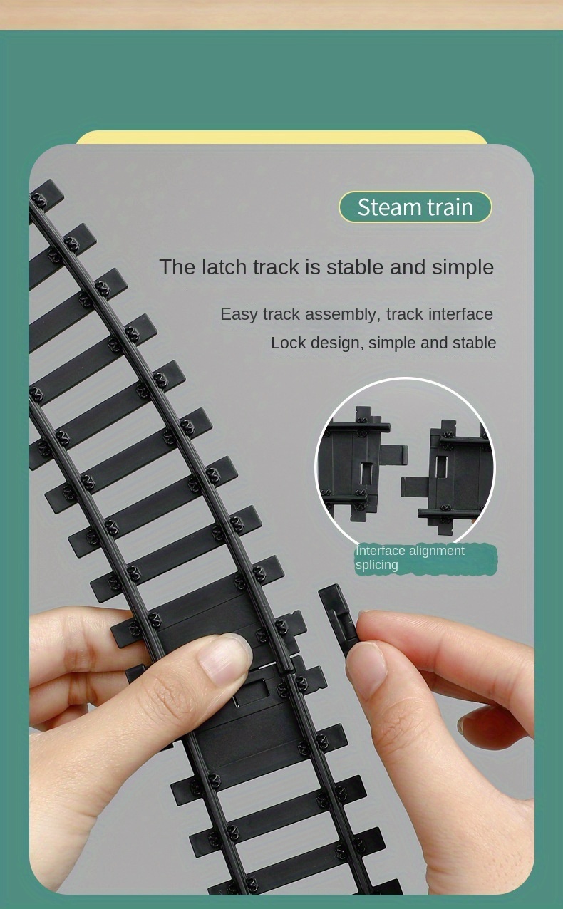 Vintage Train Set Steam Locomotives Wagons and Tracks Electric Rechargeable Train Toys with 3 Smokes Horns and Lights Christmas Toys for Children Over 3 4 5 6 7