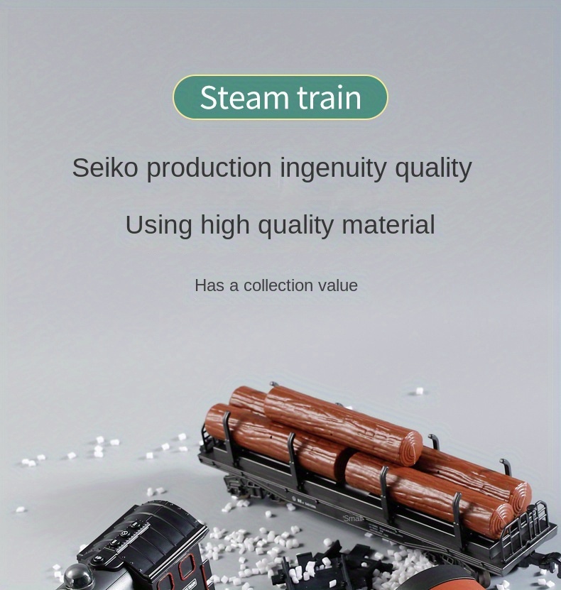 Vintage Train Set Steam Locomotives Wagons and Tracks Electric Rechargeable Train Toys with 3 Smokes Horns and Lights Christmas Toys for Children Over 3 4 5 6 7
