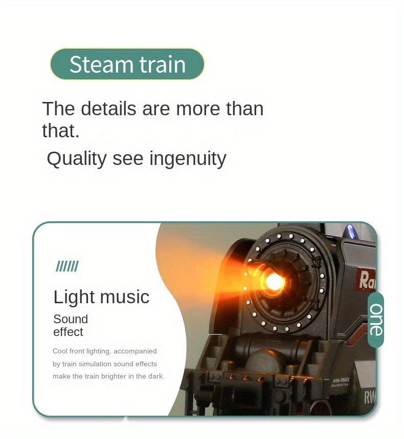 Vintage Train Set Steam Locomotives Wagons and Tracks Electric Rechargeable Train Toys with 3 Smokes Horns and Lights Christmas Toys for Children Over 3 4 5 6 7