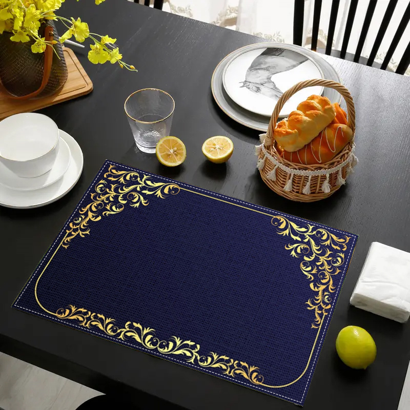 

2pcs /4pcs/ 6pcs Classic Pattern Pattern Simple Holiday Party Placemats Scene Placemats With Fashionable Abstract Print- Table Mats Heat-resistant Catering-enhance Your Kitchen Decoration