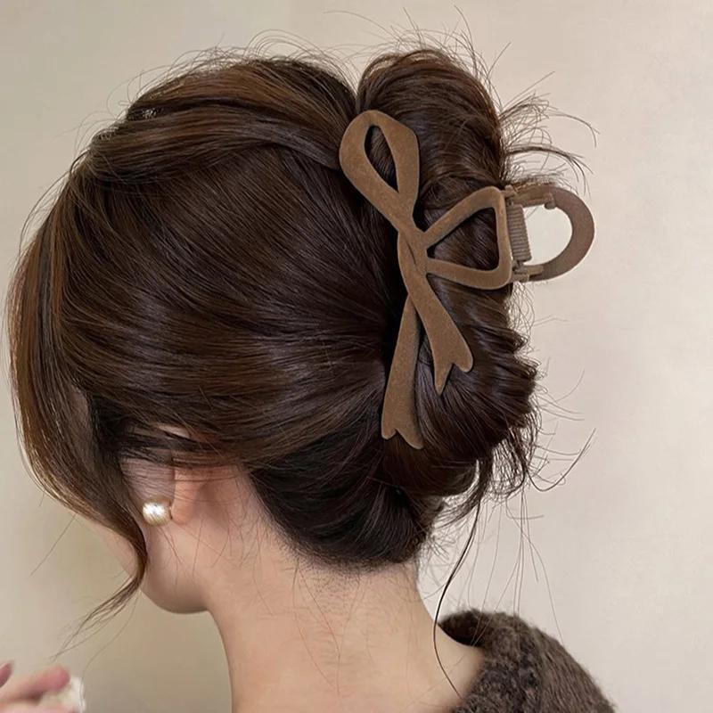 1pc/2pcs Pack Bow Hair Clips Autumn Winter Women Hair Claw Clip Hairpin Korean Hair Accessories Female Headwear Gift