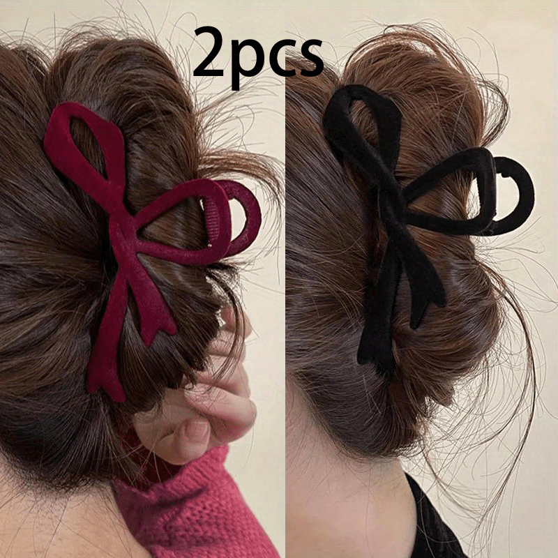 

1pc/2pcs Red Bow Claw Clip Hairpin Accessories Headwear