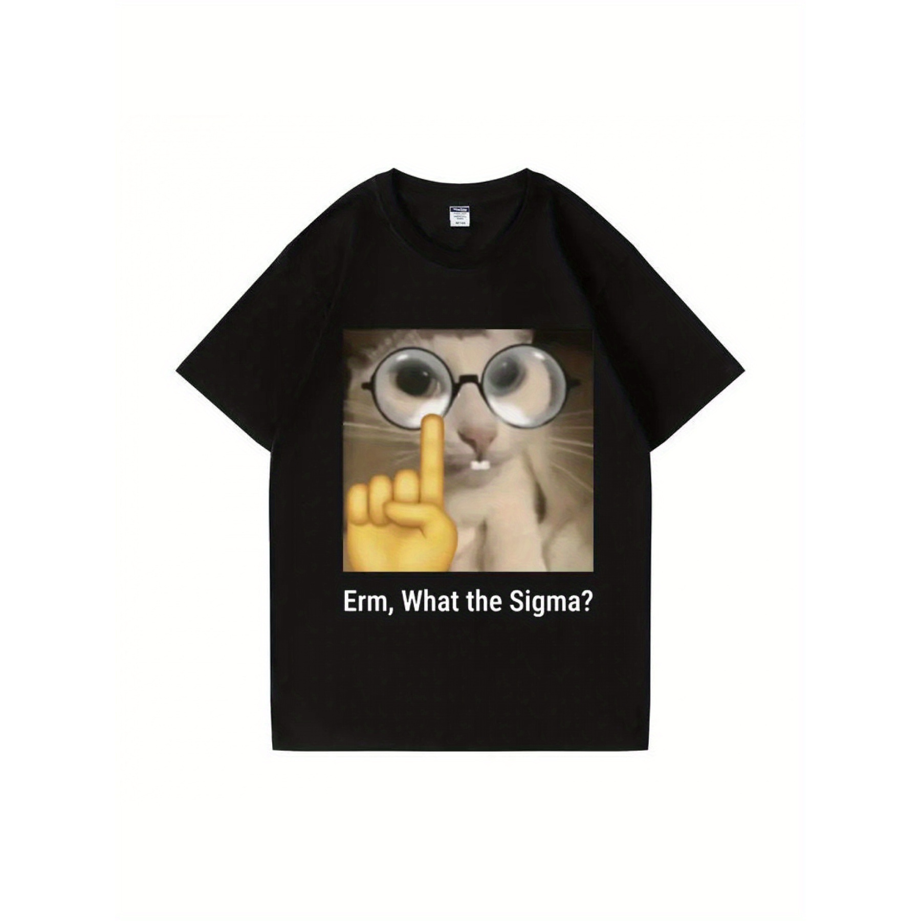 

Uh, What  Funny Meme Humor Print Fashion Tops Cotton O-neck Cute Oversized Streetwear