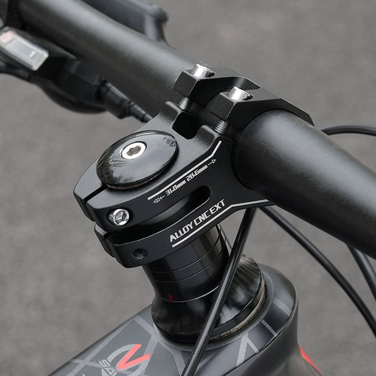 ESB Aluminum Alloy Mountain Bike Stem Riser Short Handlebar Extender with  Black Control for Vertical Fork Head Tube - Main Image