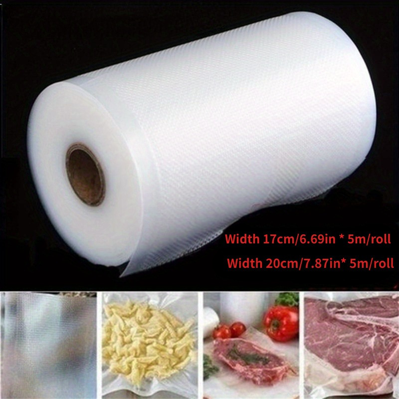 

1 Roll Pe Vacuum Sealer Bags For Food Storage, Use, Sizes (4.72/5.91/6.69/7.87/8.66/9.84/11.02 Inches Width) X 196.85 Inches Length, Freshness