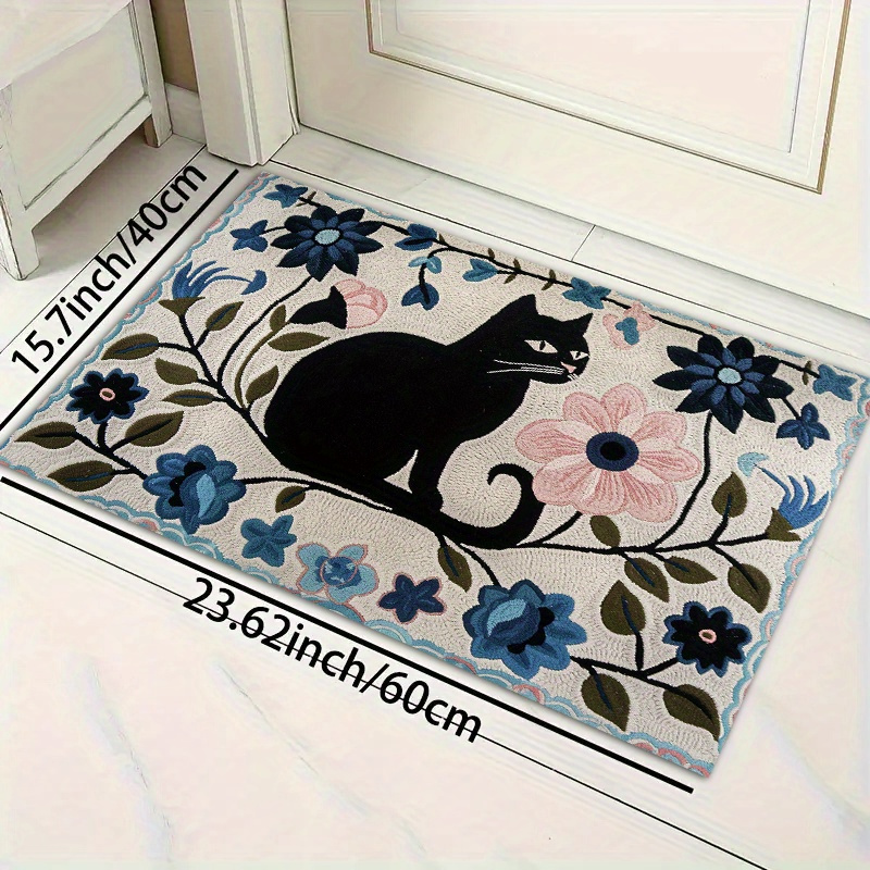 TEMU Kitchen Mat With Cat! To The Aesthetic Of Farmhouse Style Home Decor. Easy To And Machine Washable, Suitable For Such As Kitchens And Entrance Doors. A Practical And Decorative Home Carpet!