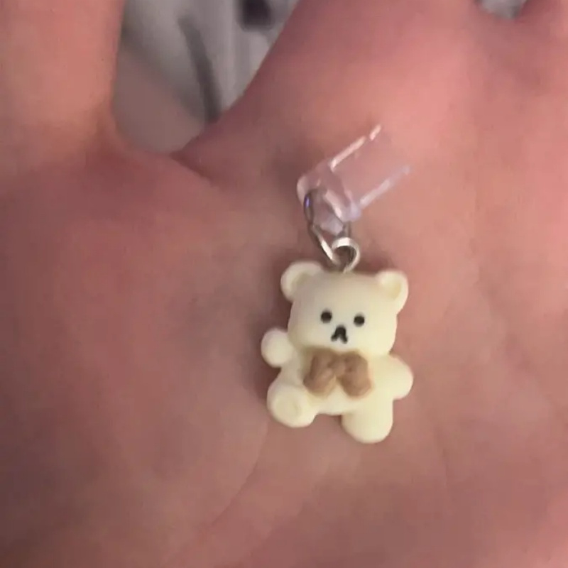 1pc Cute Bear Mobile Phone Dust Plug, Suitable For IPhone/Type-C Android Connectors