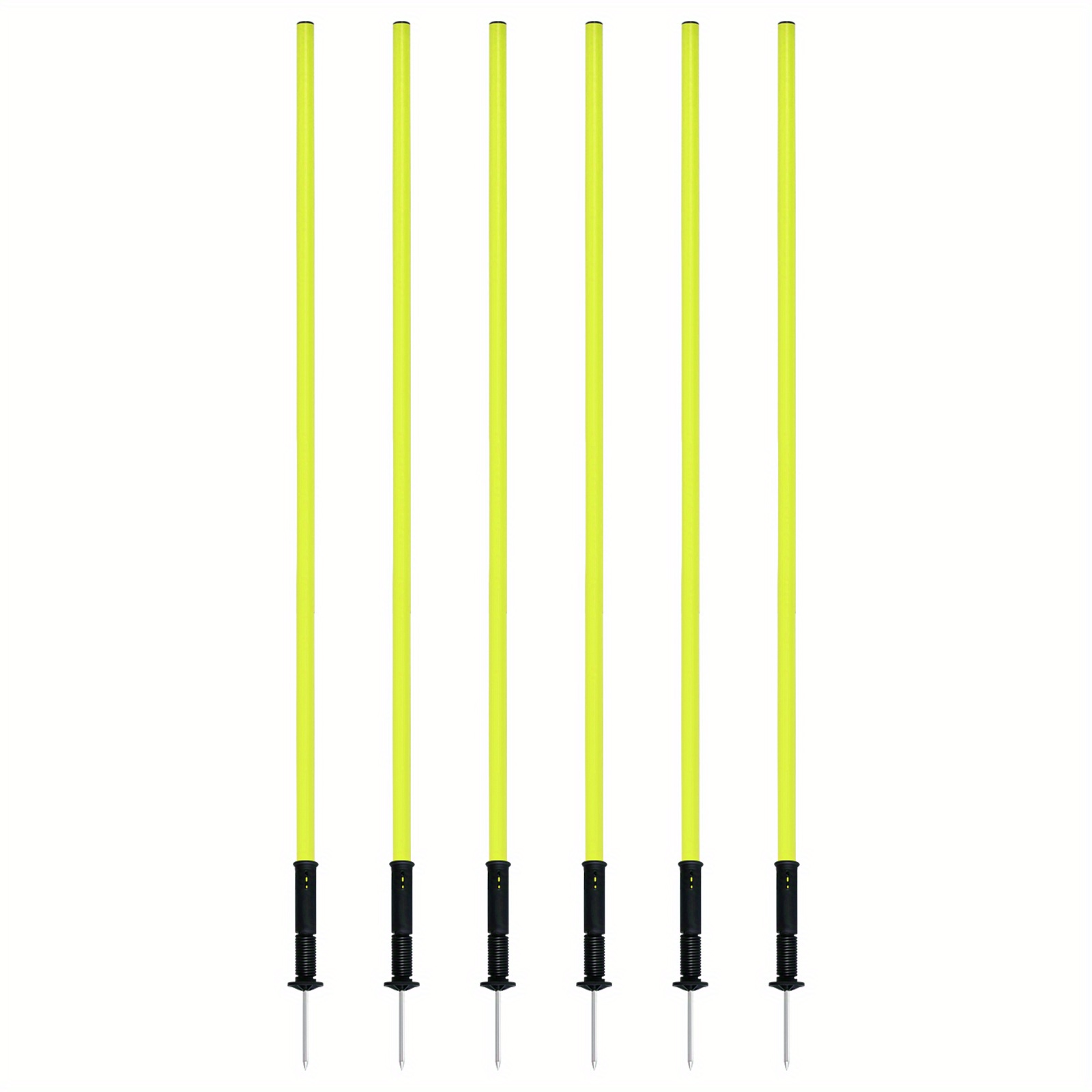 TEMU Set Of 6 Football And Dog Agility Training Poles - 1.5m/, Includes Ground Spikes And Carry Bag, Designed For Coordination And Agility Exercises