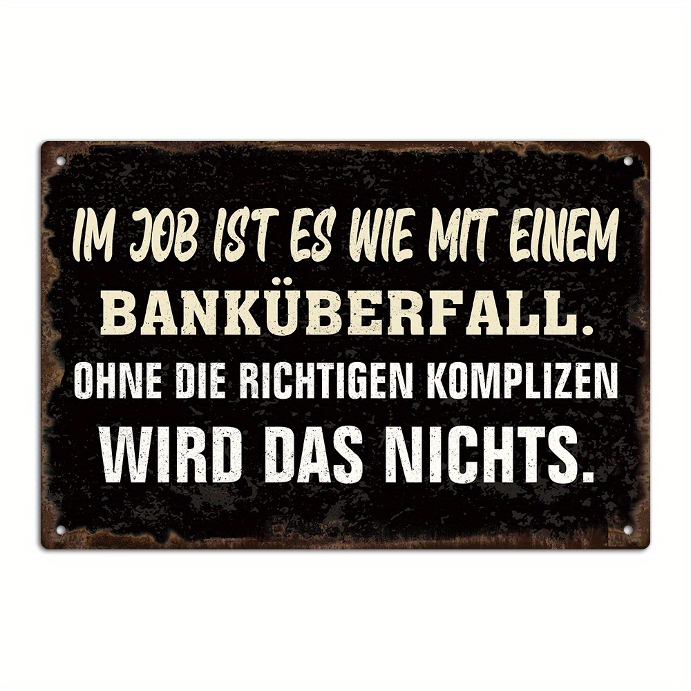 Vintage German Metal Tin Sign - ' Is Like ' Quote, Home, Farmhouse, Office