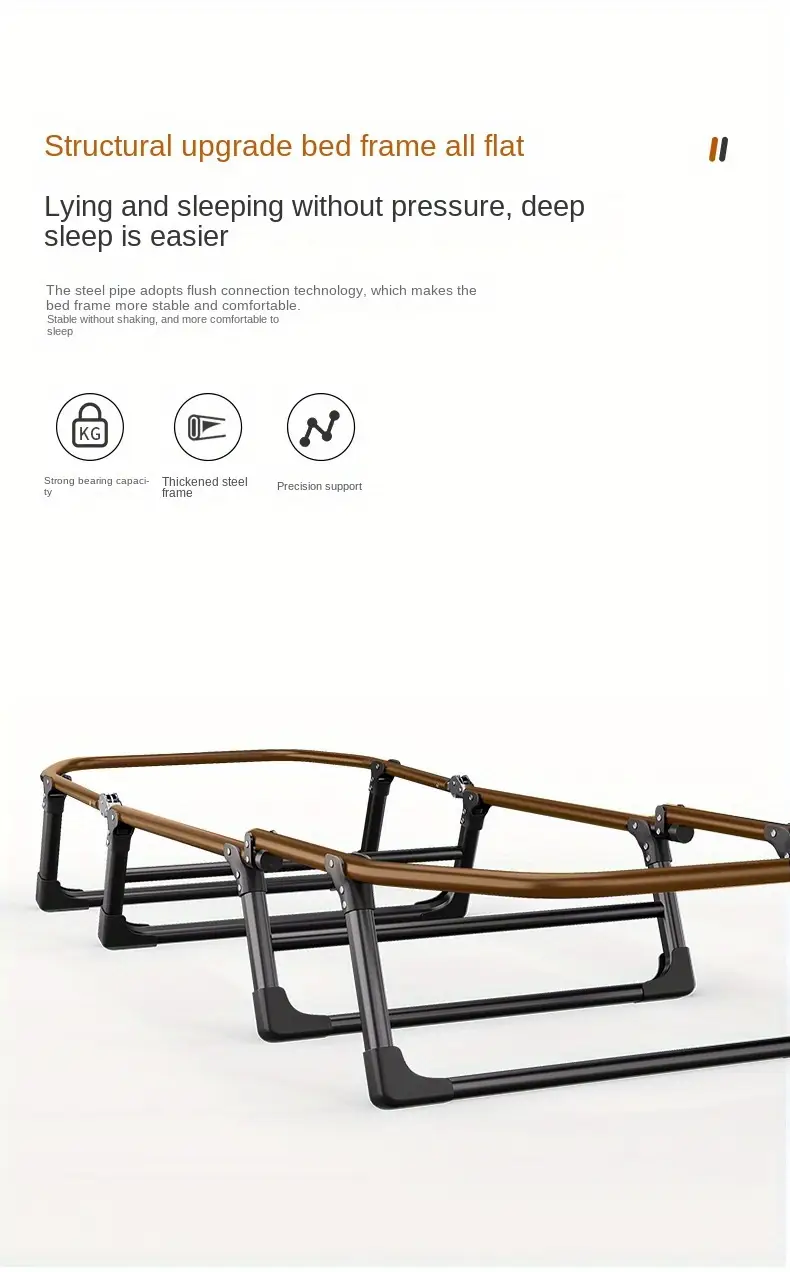 the 1pc180cm folding bed is without assembly and set up for nap this lightweight and portable single bed is convenient for storage making it ideal for taking at the office details 5