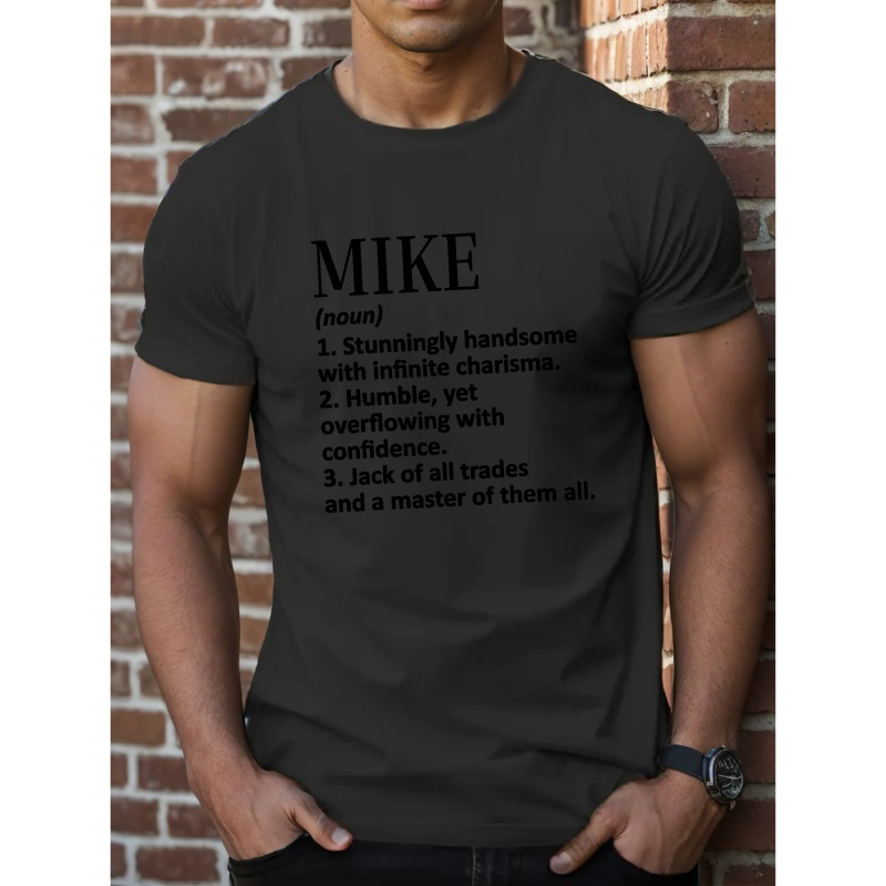 

I'm " Men's Casual Short Sleeve T-shirt - Breathable Polyester, Geometric Print, Round Neck - Summer