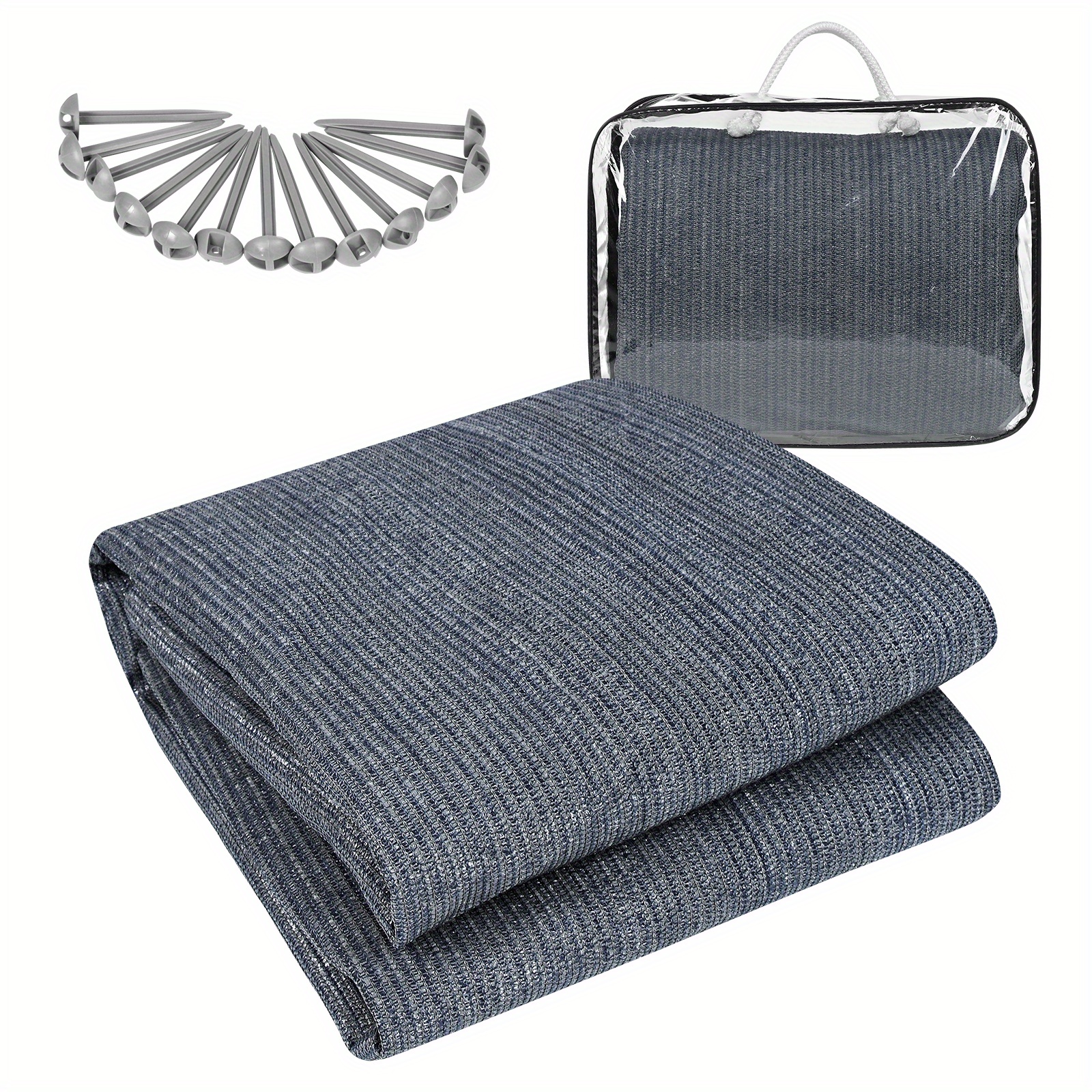 

Auvent tapis tente tapis avec clous et trous tapis de camping tapis de tente en PEHD avec sac de transport accessoires de camping en ( bleu)