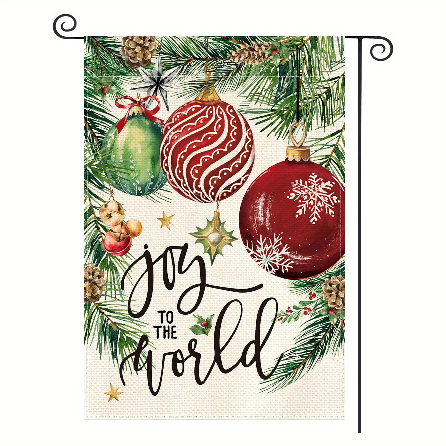 

Joy To The World Christmas Garden Flag - 30x45cm, Linen Material, No Electricity Required