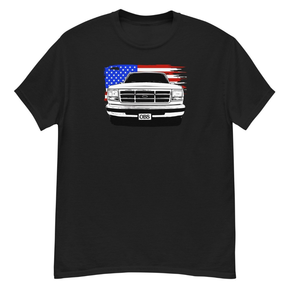 

Unique 90s Ford Truck T-shirt - Vintage American Flag Design, Soft Cotton, Relaxed Fit, Classic Graphic Tee For Men - Perfect For Car Enthusiasts And Patriotic Americans