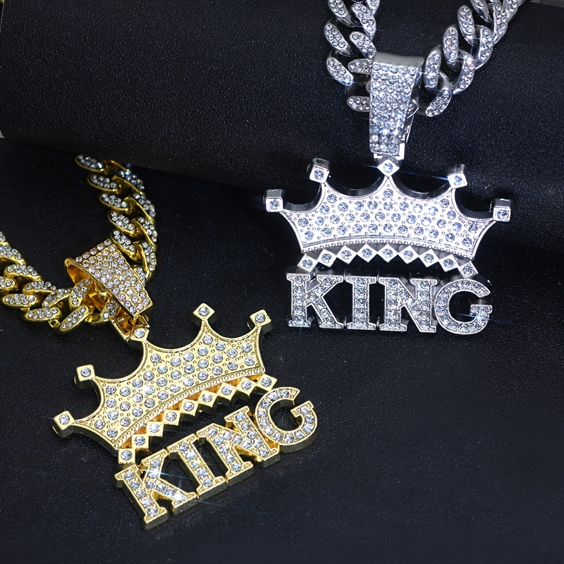 

A Dazzling Pendant Of The Shining King With A Cuban Ice Chain, A Miami Men's And Women's Necklace, A Hip-hop Pendant Necklace, A Jewelry Gift