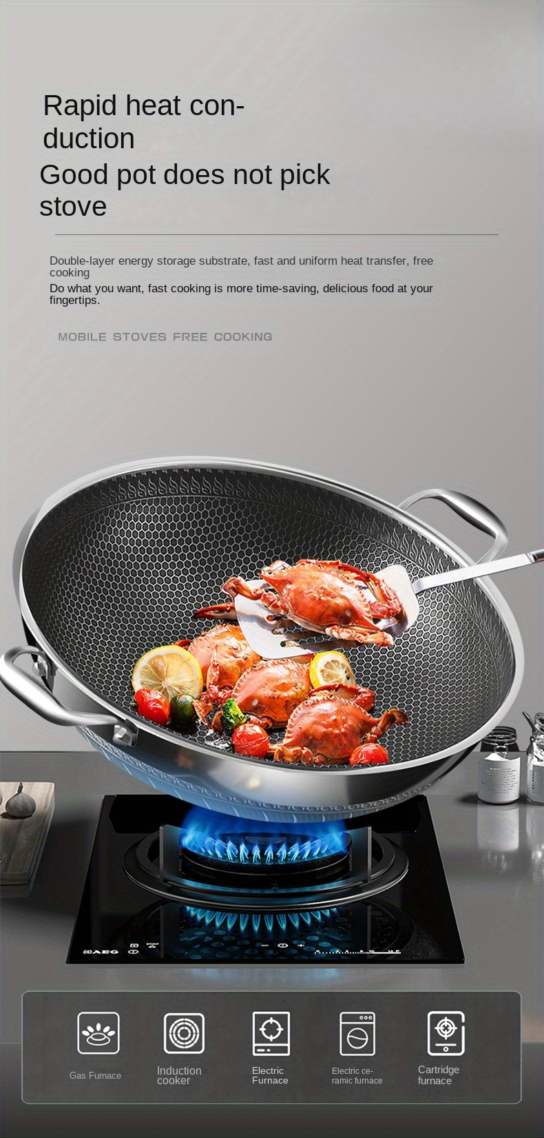 covered and steamer non stick pan   pan household   steel double sided honeycomb   pan induction cooker gas stove special flat bottom pot oven universal details 0