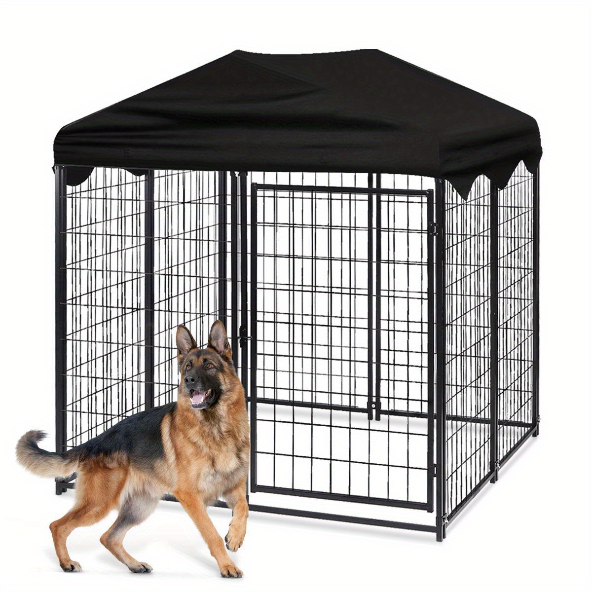 TEMU Dog Kennel Outdoor Dog House With Roof Cover For Medium To Small Dog Outside 4ft X 4ft X 4.5ft, Dog Enclosures Pet Crate Cage Playpen Indoor