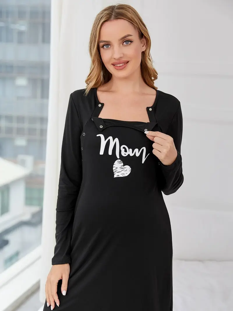 maternity black long sleeve autumn winter dress nursing - Temu maternity black long sleeve autumn winter dress nursing - Temu