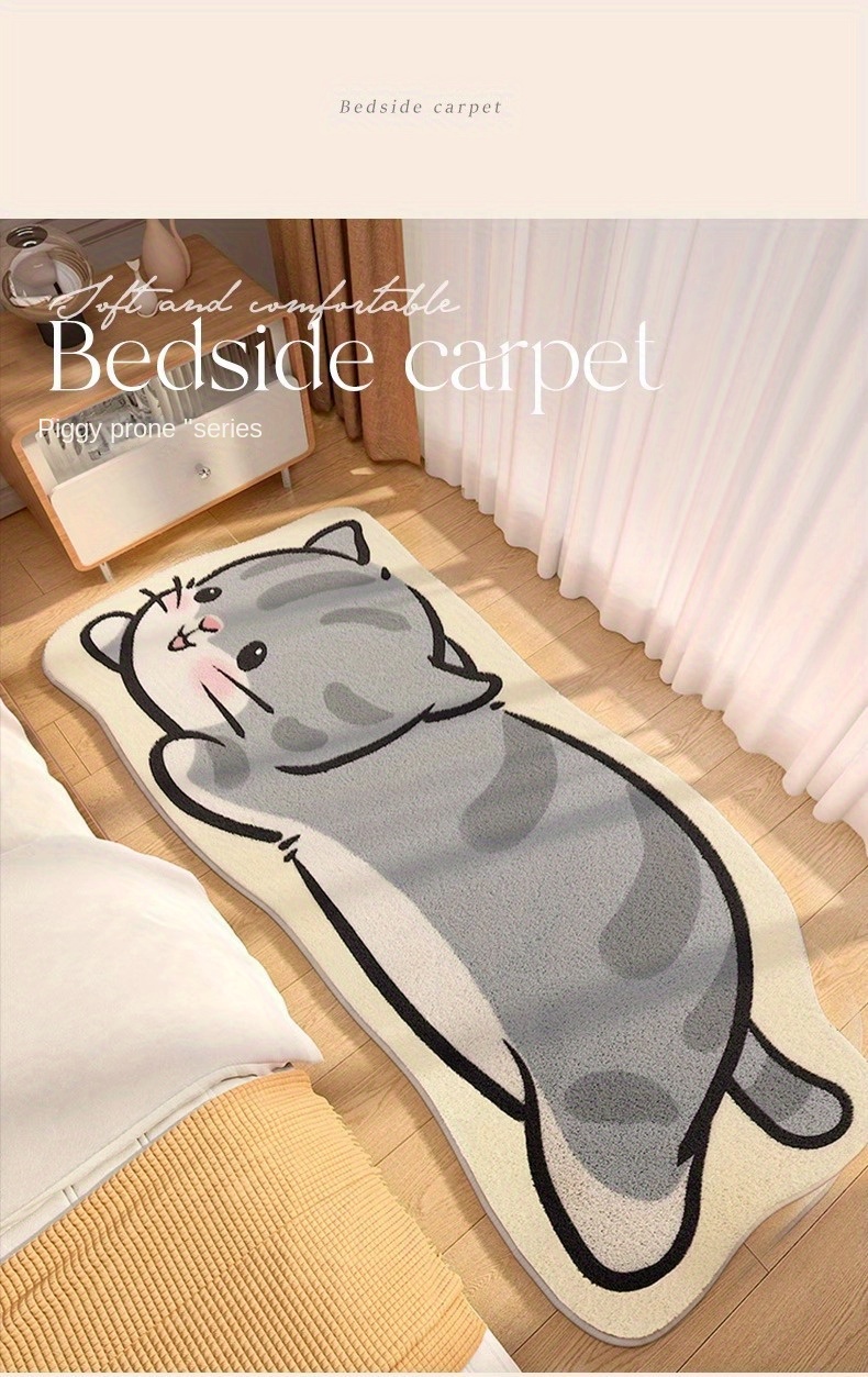 cartoon animal shaped area rug cute plush bedroom floor mat hand washable soft polyester blend ideal for room decor indoor use adorable bear and     details 3