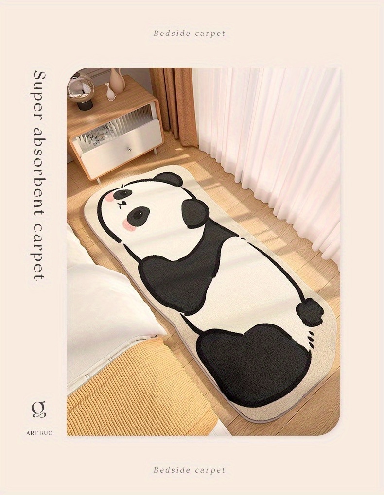 cartoon animal shaped area rug cute plush bedroom floor mat hand washable soft polyester blend ideal for room decor indoor use adorable bear and     details 4