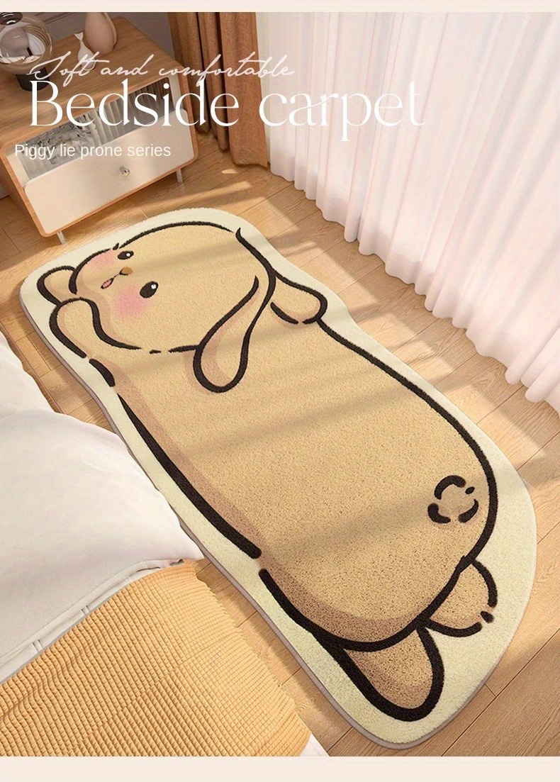 cartoon animal shaped area rug cute plush bedroom floor mat hand washable soft polyester blend ideal for room decor indoor use adorable bear and     details 5