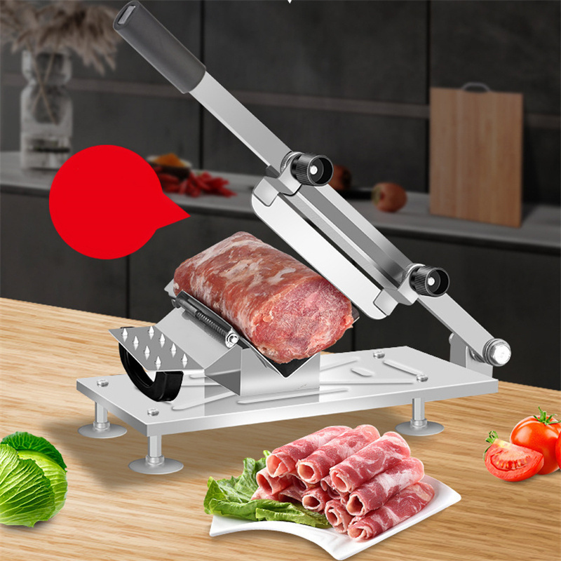 versatile manual slicer for meat fruits vegetables adjustable thickness metal kitchen gadget details 3