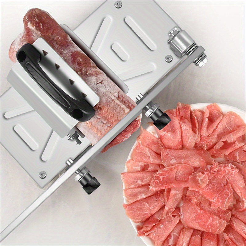 versatile manual slicer for meat fruits vegetables adjustable thickness metal kitchen gadget details 6