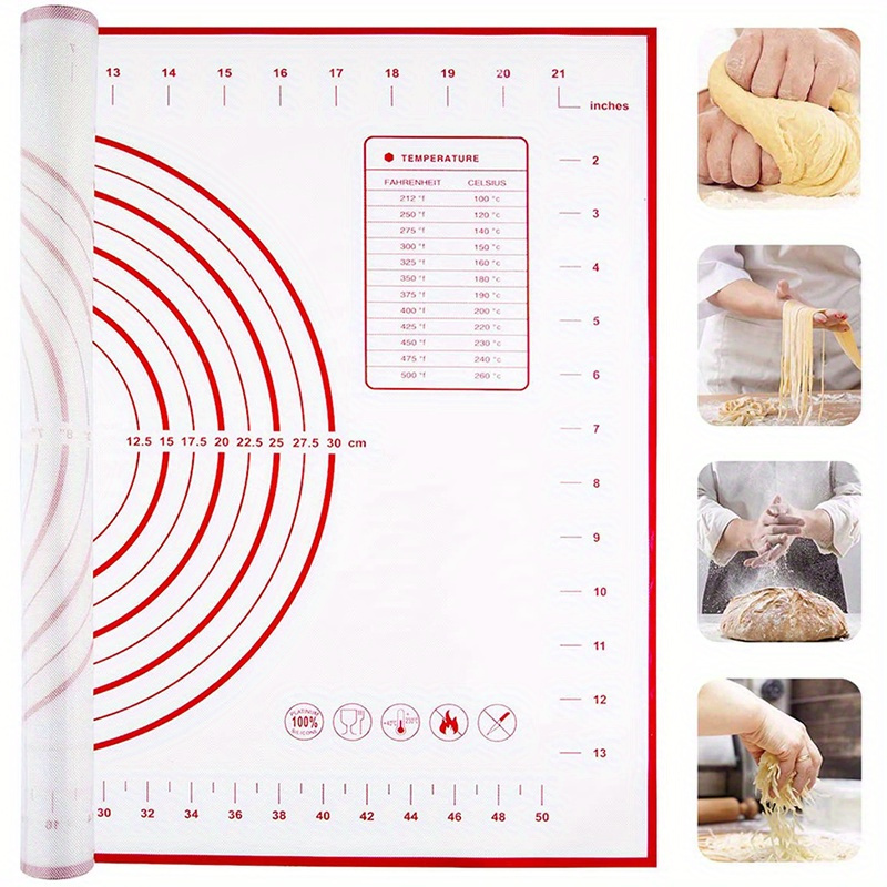 extra large silicone pastry mat 23 7 x15 7 non stick   baking dough rolling mat for pizza cakes and   essential kitchen gadget details 1