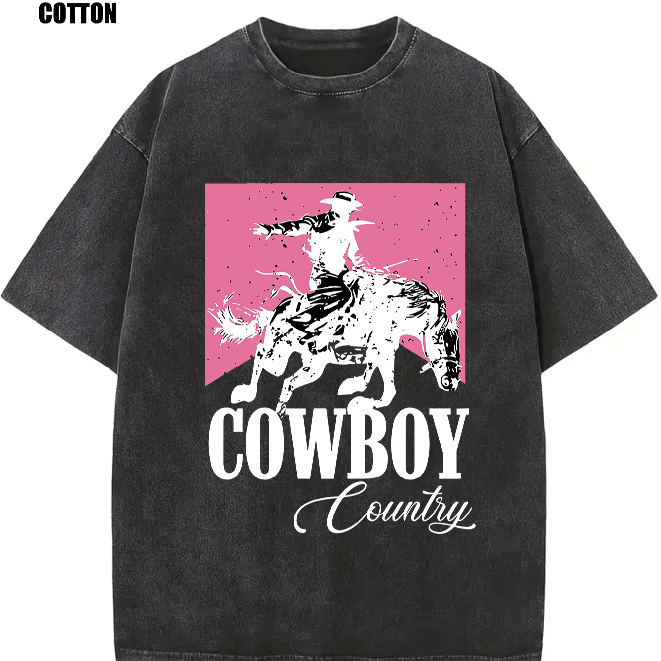 

Cow Boy Pure Cotton Vintage Trendy -shirt, Short Sleeved Round Neck T-shirt, With A Certain Thickness Suitable For Summer Wearing T-shirt