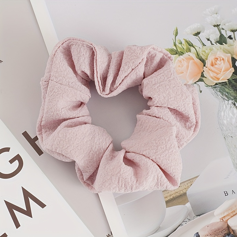 set 7 delicate hair scrunchies soft pastel ponytail - Temu  display picture 2