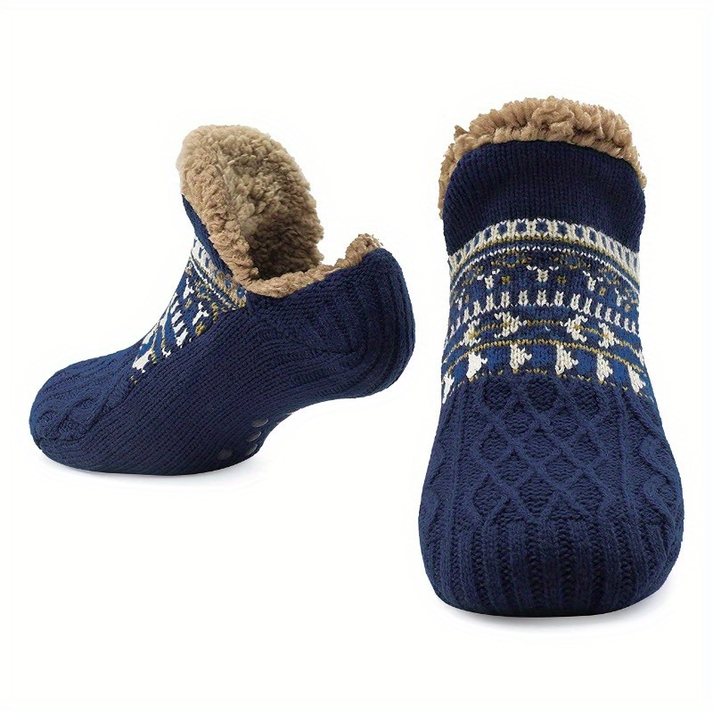 Image of Cozy And Soft For Men, Warm Knitted Socks, Fluffy For The Bed, A Pair Of Non-slip Socks (a Gift For Family And Parents) To And Your Warm This Winter!