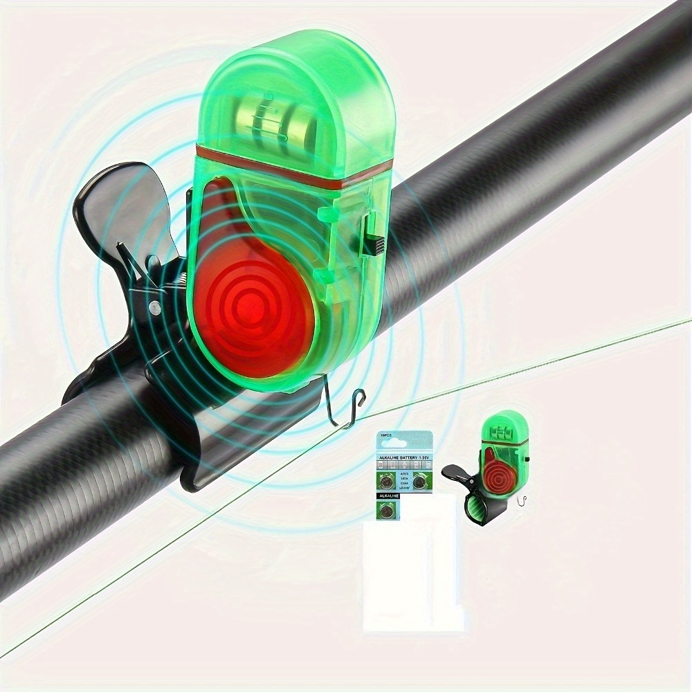 led fishing alarm compact rod sensor night fishing battery powered bite alert