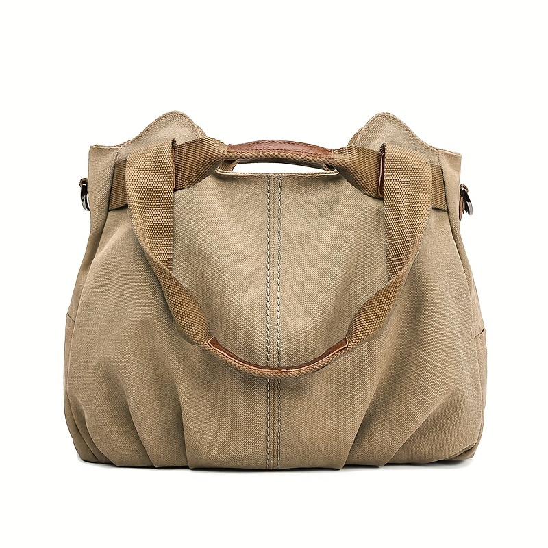 

Vintage Canvas Tote Bag For Women Star, Large Capacity Crossbody Bag, Top Handle Ruched Hobo Bag