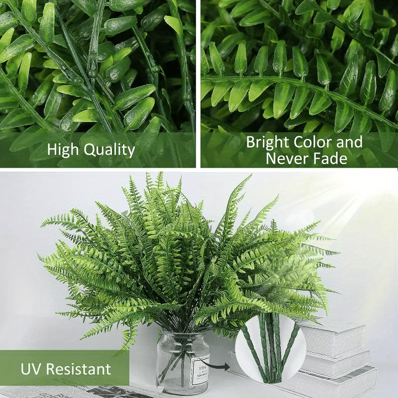 

Artificial Boston Fern Plant - Uv Resistant Faux Greenery For Indoor/outdoor Decor, Perfect For Home, Garden, Office & Wedding