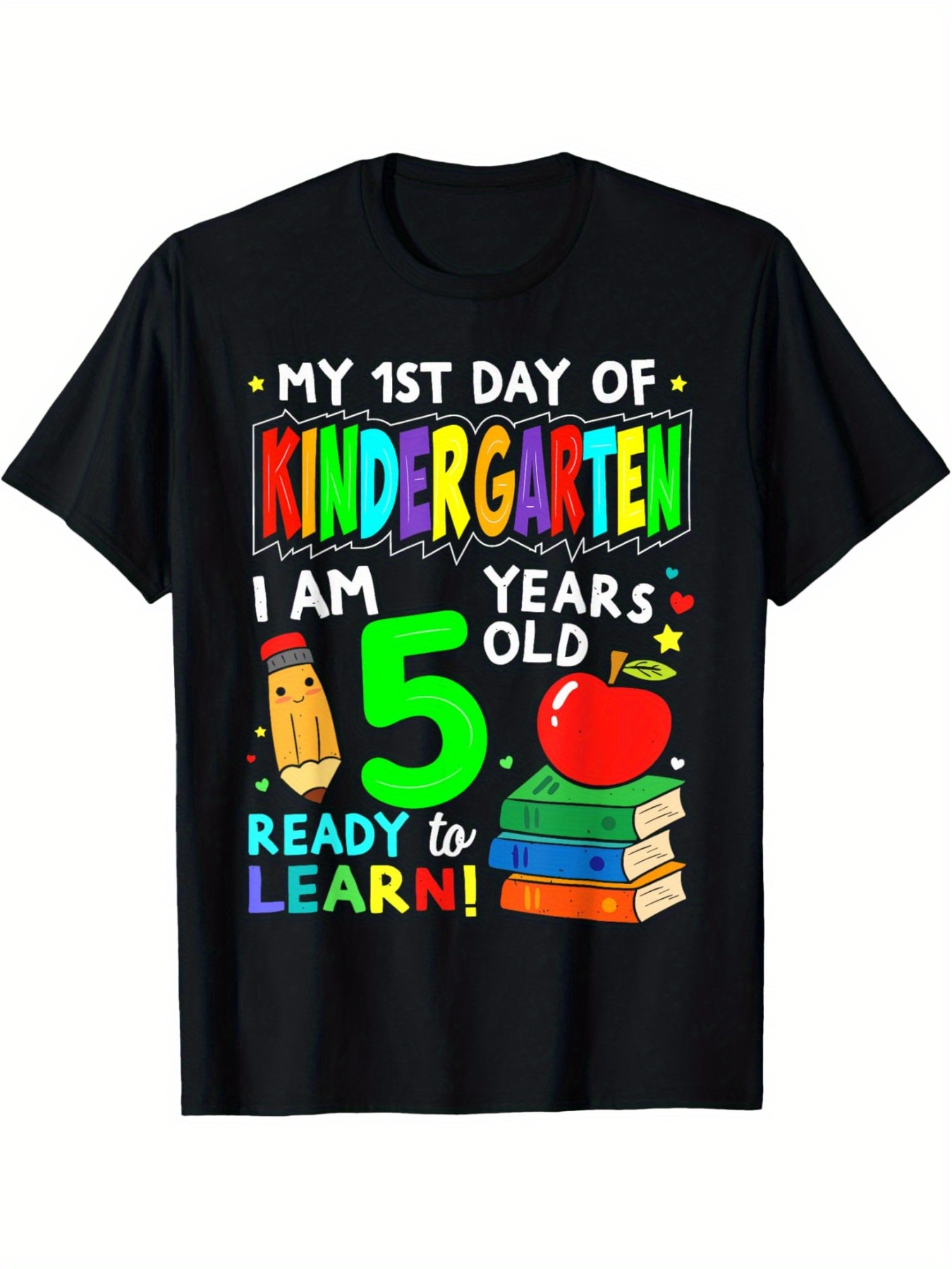 my first day of kindergarten   of school t shirt short sleeve shirts for kids cotton tee details 1