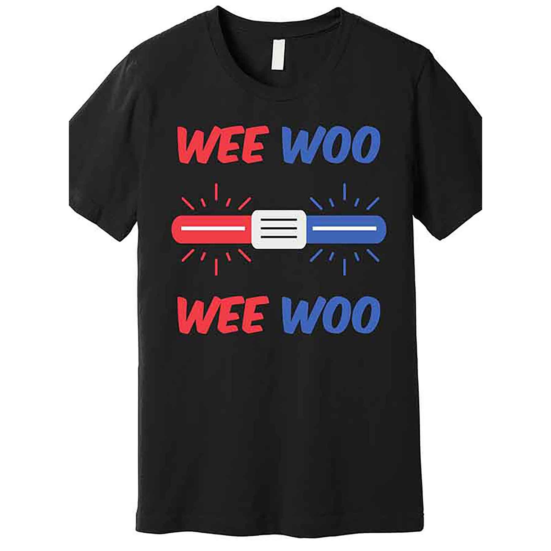 

Wee Woo Police Car Fun Premium T-shirt 229333 Fun Men's Short Sleeve Printed T-shirt Series Black Aa