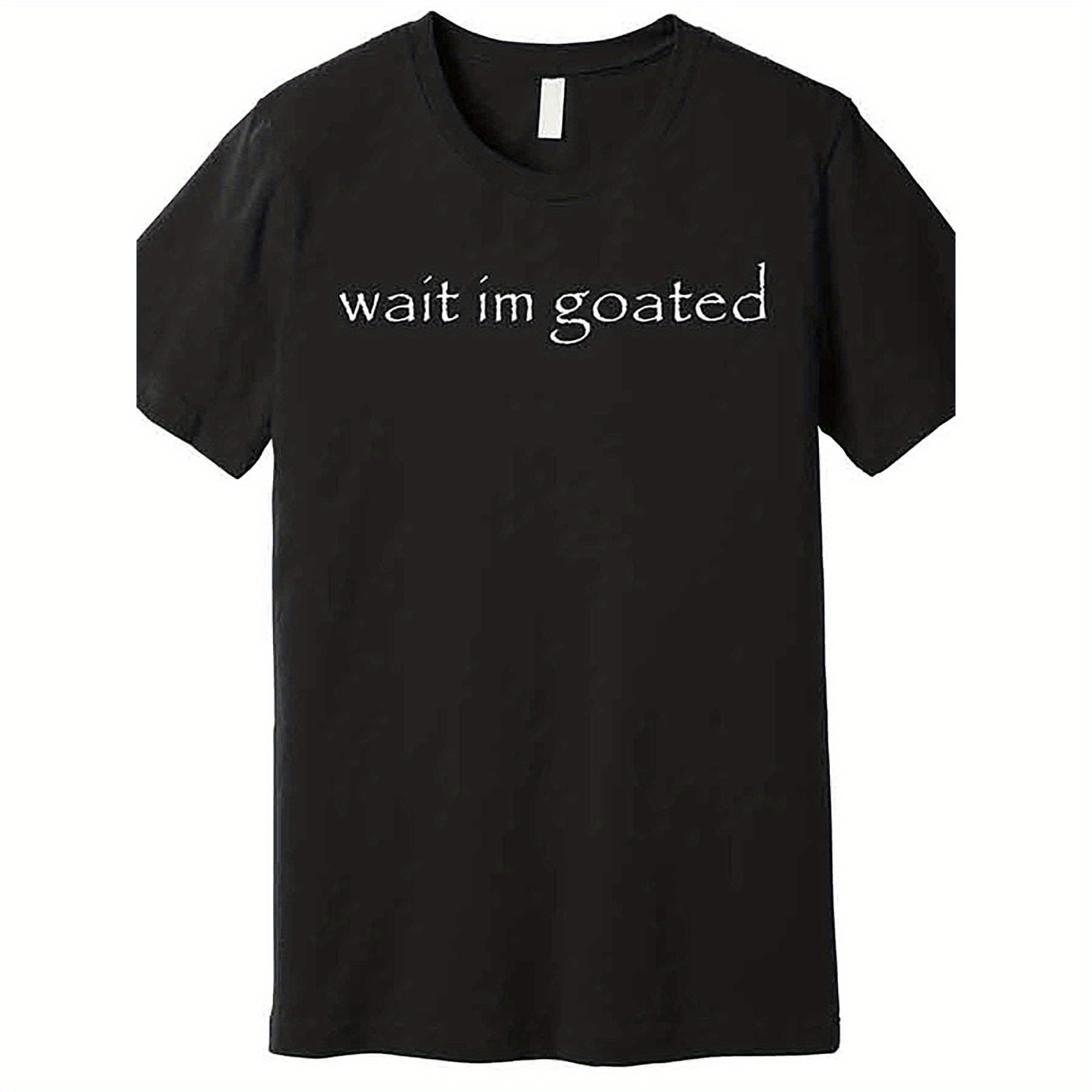 

Wait, I Am Goat, Funny Premium T-shirt 226863 Funny Men's Short Sleeve Pattern T-shirt Series Black Aa