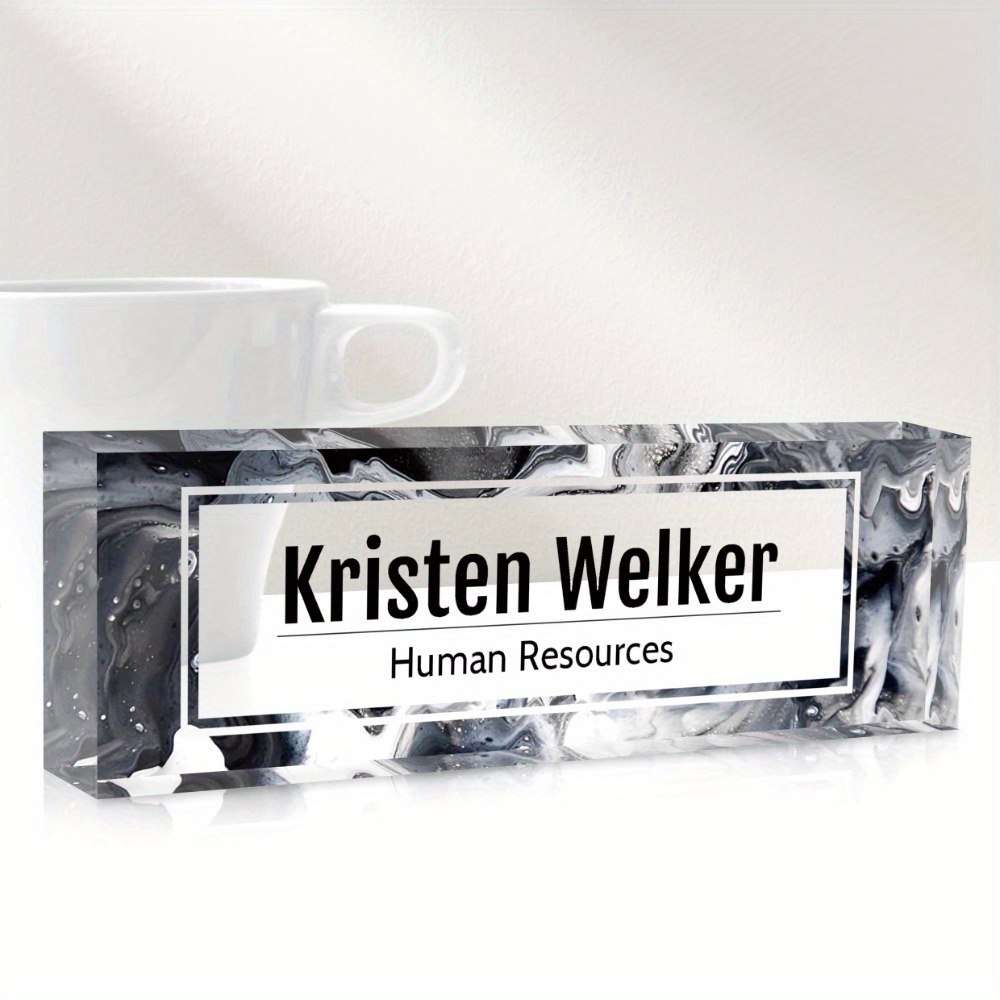 

Personalized Acrylic Desk Name Plate - Perfect Gift For Boss, Teacher, Or Social Worker - Unique Office Accessory