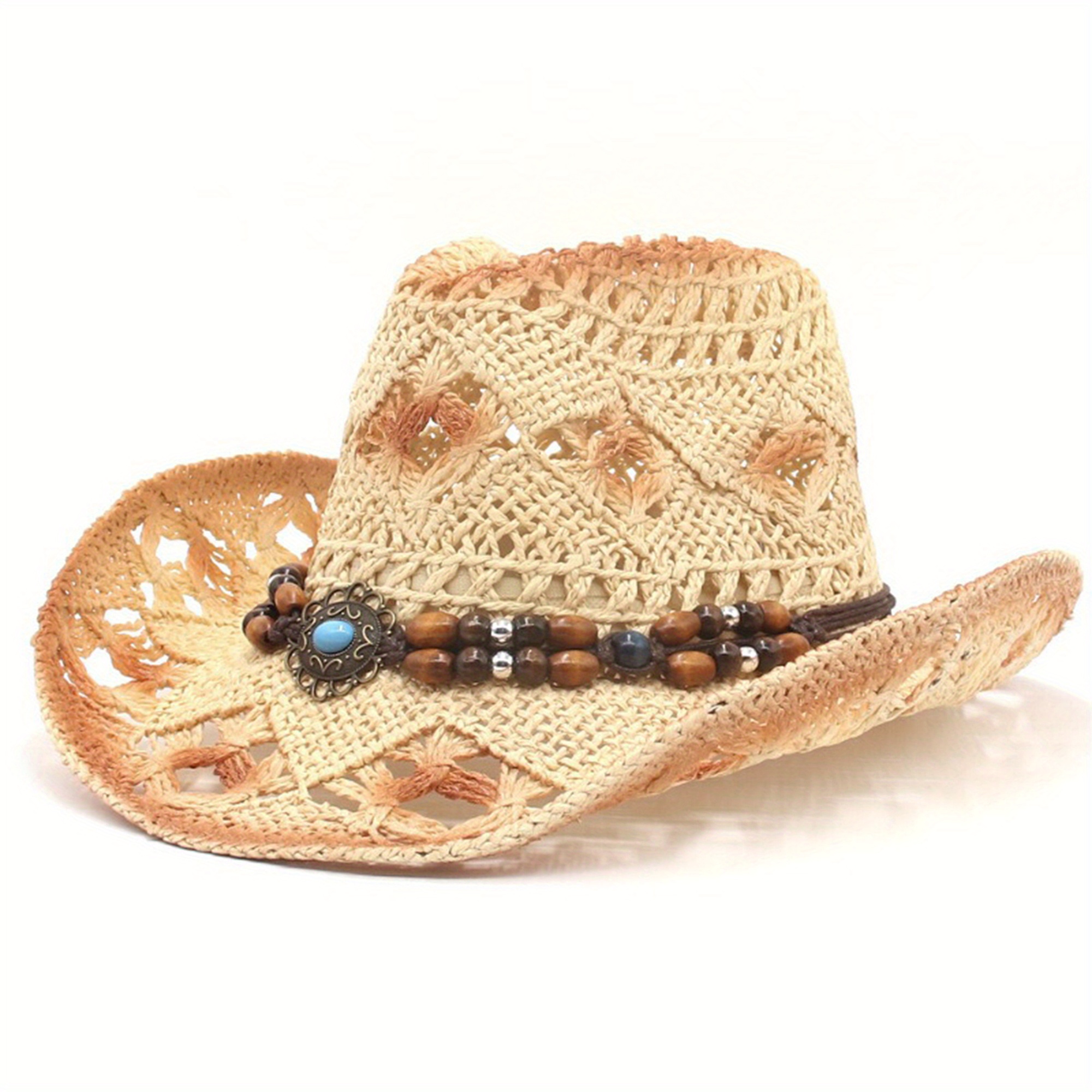 polyester cowboy hat unisex straw - Temu display picture 3